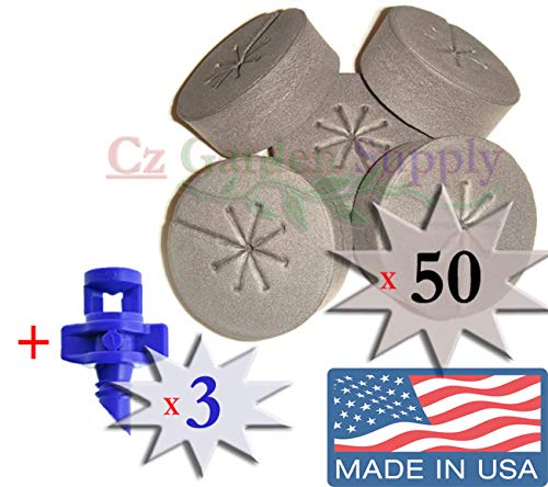 50 Pack Black - New Spoke Design - Net Pot Cloning Collars Inserts + Free Micro Sprayers!! DIY Cloner and Clone Machines by Cz Garden Supply®