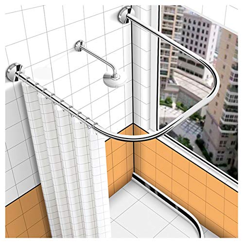 Barre tension douche en U en acier inoxydable 304 haut de gamme pour rideau d'angle suspendu