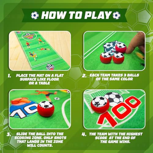 Image of Wembley Striker Board Games Toys for 4+ Year Boy| Flick & Score Kids Activity Engaging Travel Friendly Foldable Mat Indoor Game| Gift Toys for Boys 7-14 Years with 6 Coin Balls