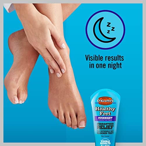 OKeeffes Healthy Feet Overnight, 80ml  Intensive Foot Cream for Extremely Dry, Cracked Feet | Visible Results in 1 Night
