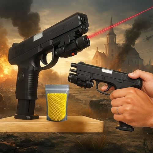 Image of GRAPHENE Pubg Mouser Gun Toy 500 Bullets Air Soft Gun Toy for Kids Boys Laser Light Long Range Pistol Shooting Army Police Guns Military 6mm BB Bullet Not for Kids Below 14 Years
