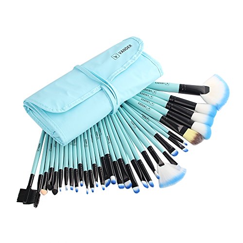 Professional Makeup Brush Set| Pro Cosmetic-32pc Pro Makeup Make Up Cosmetic Brush Set Kit w/ Leather Case