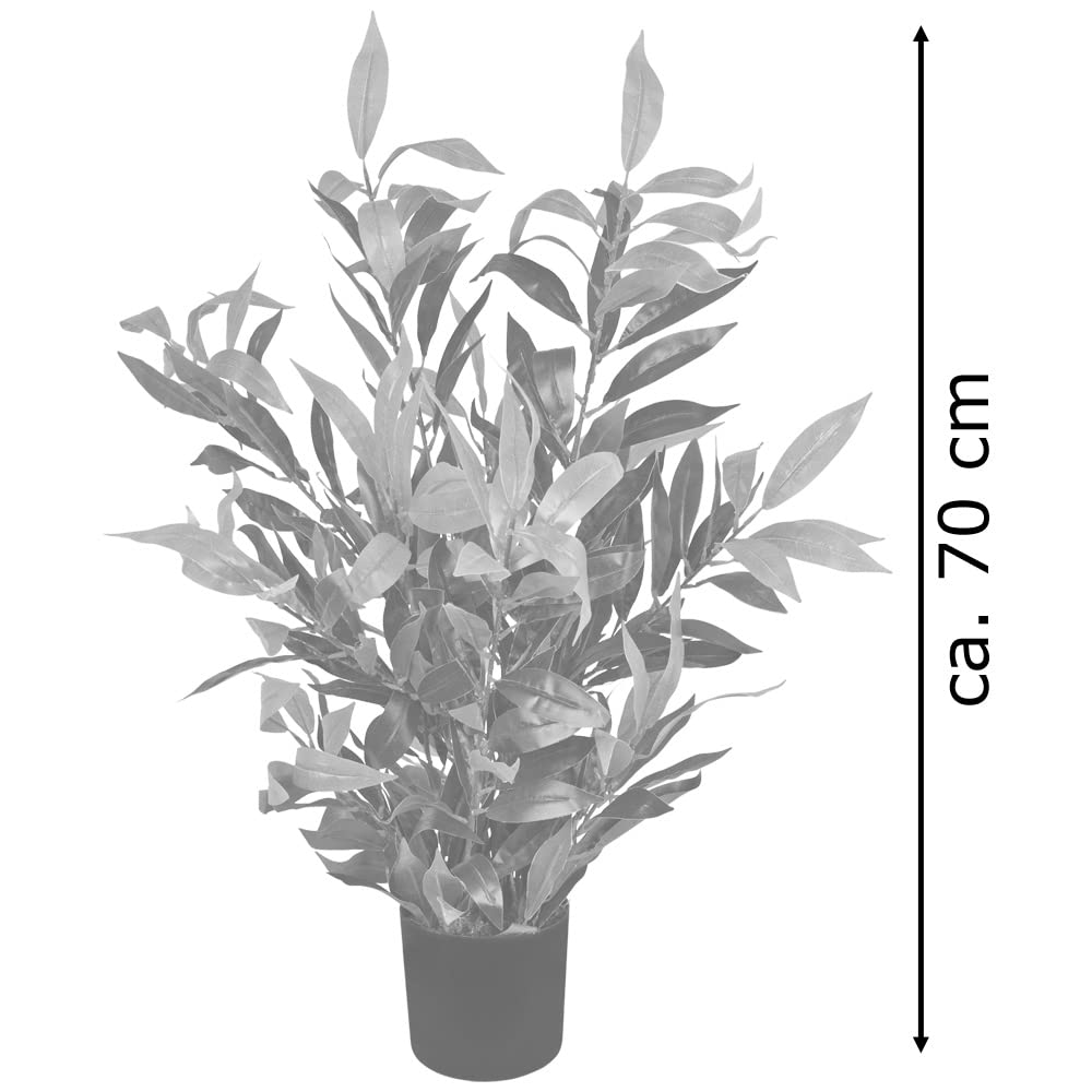 Decovego Künstliche Glanzmispel Photinia, Kunstpflanze 70 cm, Deko für Wohn- & Büroräume, Allergikerfreundlich & Pflegeleicht