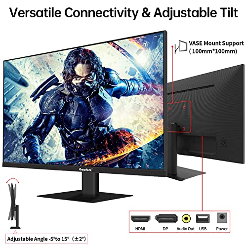 Gawfolk 24 Inch Gaming Monitor 144Hz 1080P, Home Office Computer Monitor 165Hz, Business Pc Monitors Zeroframe Design, Va, 99% Srgb Color Gamut, Freesync, Vesa Compatible, Tilt Adjustable, Eye Care #TOP1