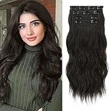 【Contenido del Pack】 4 piezas de extensiones de cabello de clip de 50cm en total. Cada paquete incluye: 1 pieza de 17.75cm de ancho con 4 clips,1 pieza de 15cm de ancho con 3 clips, 2 piezas de 12.7cm de ancho con 2 clips cada una. Puedes usar las piezas que quieras para el efecto deseado.