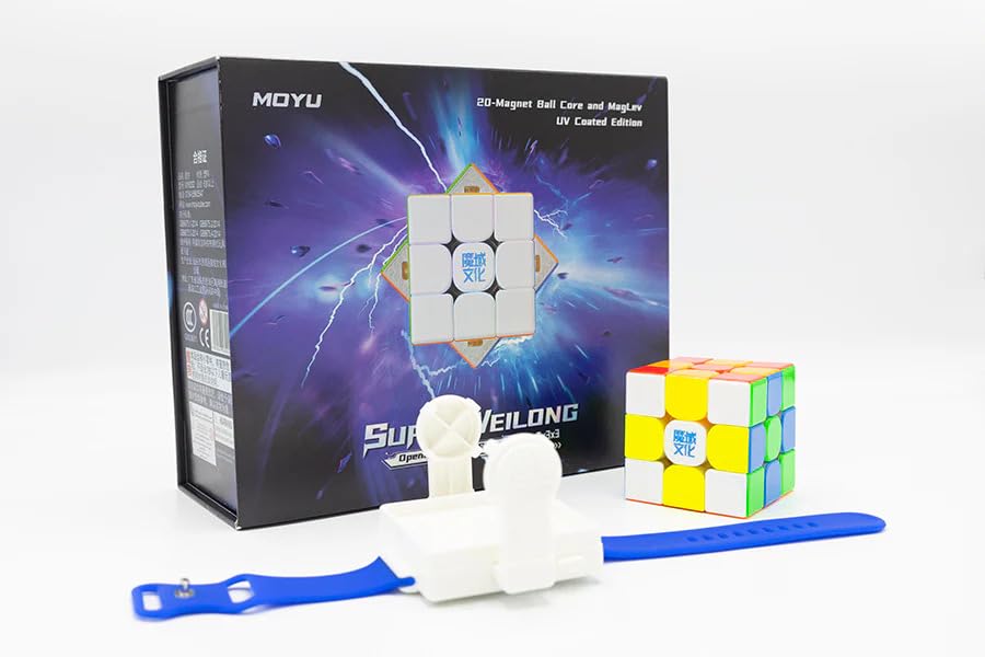 Image of HAWKISTER All Ages Moyu Super Weilong 3X3 Magnetic Cube (20-Magnetic Ball-Core UV Coated)