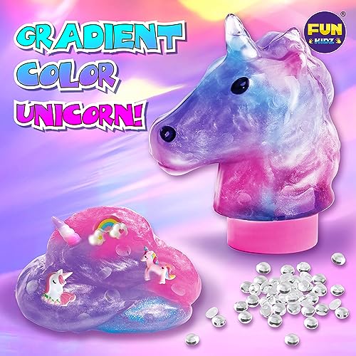 Fluffy Unicorn Slime Kit For Girls, Funkidz Cloud Slime Gift For Ages 6+ Kids Fun Slime Making Kit Awesome Craft Toy Birthday Present Ideas #TOP2