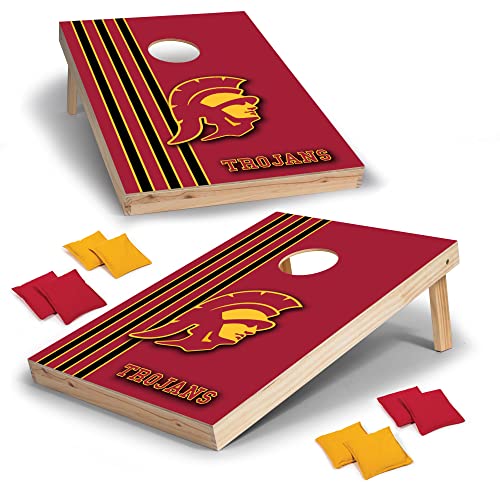 Wild Sports 2' x 3' Set with Direct Print HD Team Graphics – Great Gift for Any NCAA Fan! Bean Bag Toss Family Outdoor Games – USC Trojans