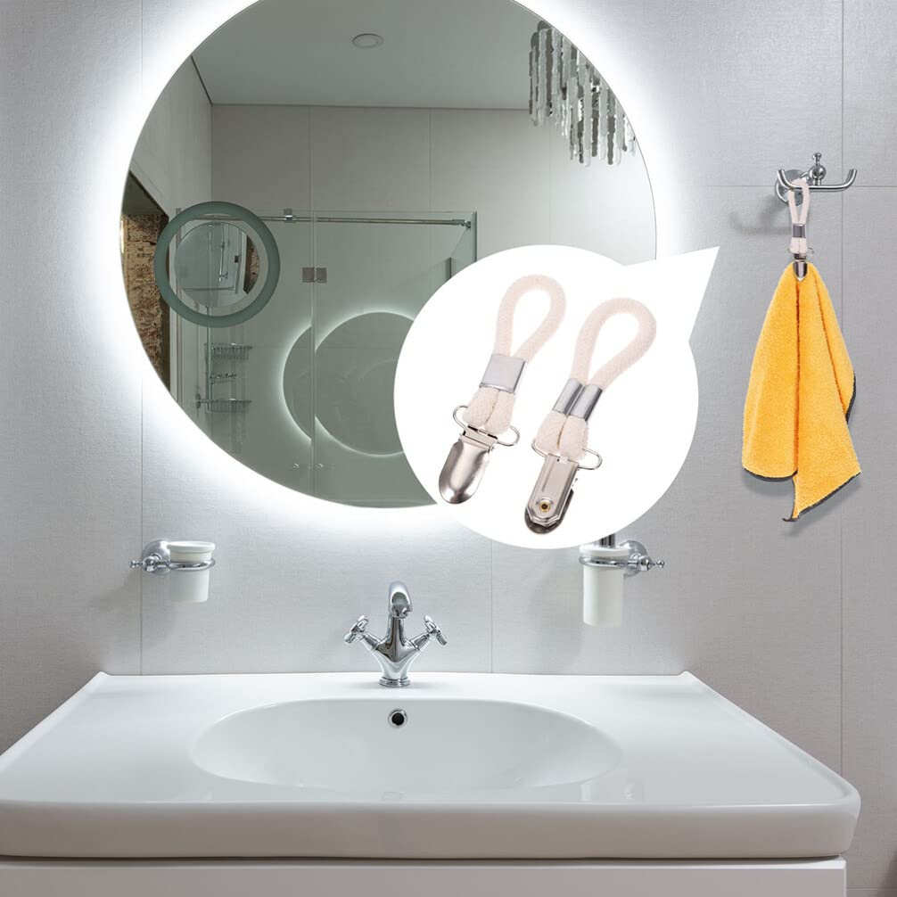 6 stks theedoek clips doek haak clip hangers gevlochten katoenen handdoek hangers met hangende doek haak voor thuis keuken badkamer opslag organisatie