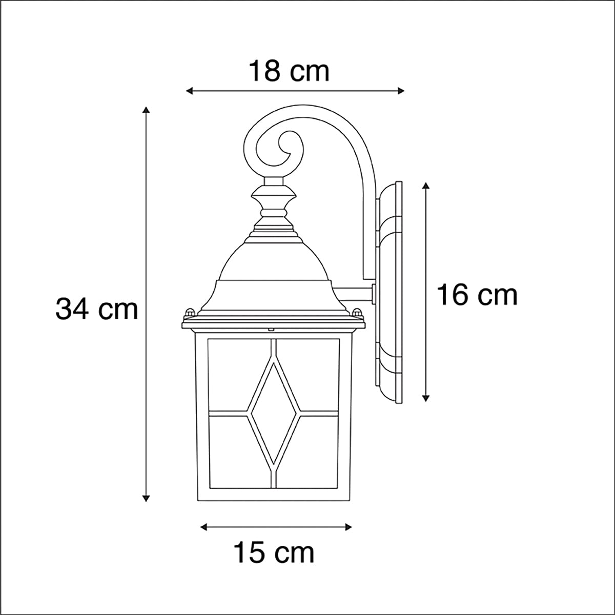 Qazqa rústico Juego de 2 románticos farolillos de pared para exterior bronce - London Aluminio/Vidrio Cuadrada Adecuado para LED Max. 1 x 60 Watt