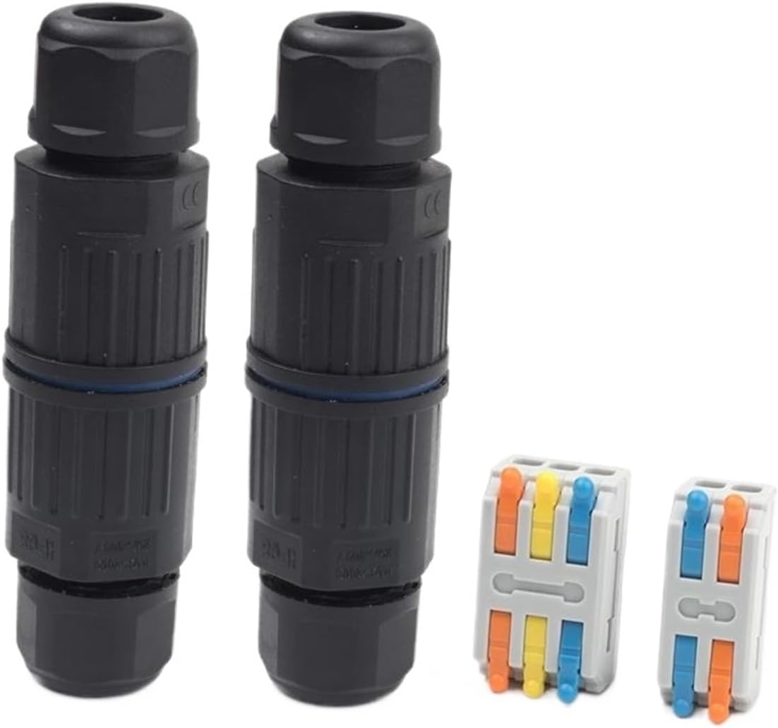 1PCS IP68 Waterproof Cable Connector 2Pin 3Pin Electrical Terminal Adapter Outdoor Wire Connector Quick Push in Terminal Block(KVF-200-3Pin)