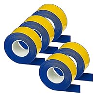 TMS Warnmarkierungsband 5 Rollen - Gelb/Schwarz 25m X 5cm Gewebe-Band Für Bodenmarkierung