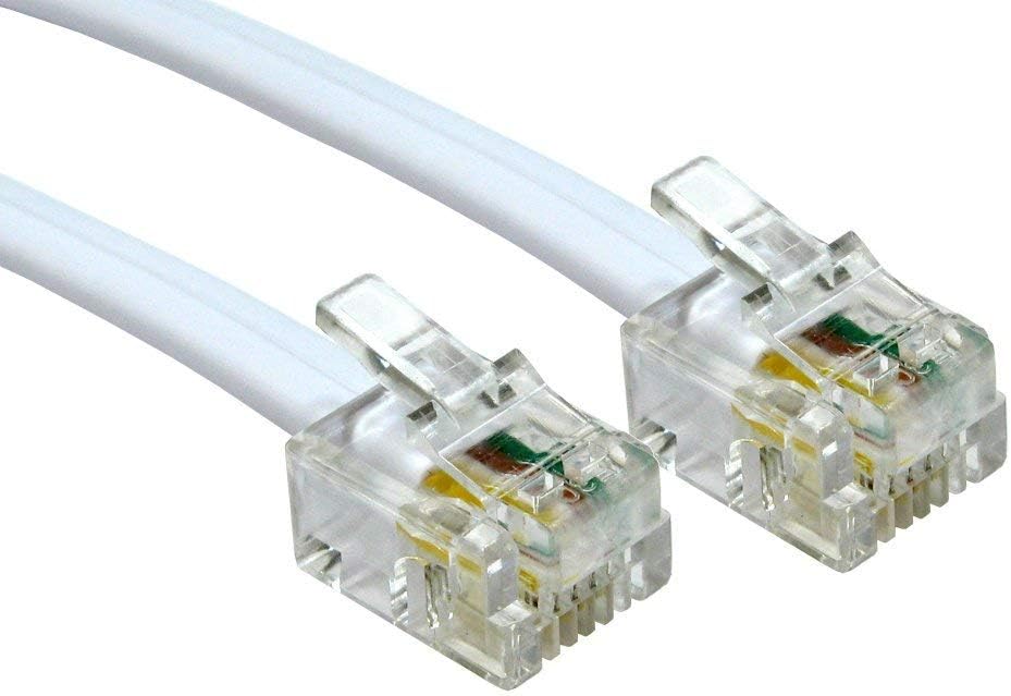 Consoletronic10M ADSL Cable RJ11 Modem Router Cable - Premium Quality/Gold Plated Pins/High Speed Internet Broadband/Router or Modem to RJ11 Phone Socket or Microfilter (10 Metres, White)