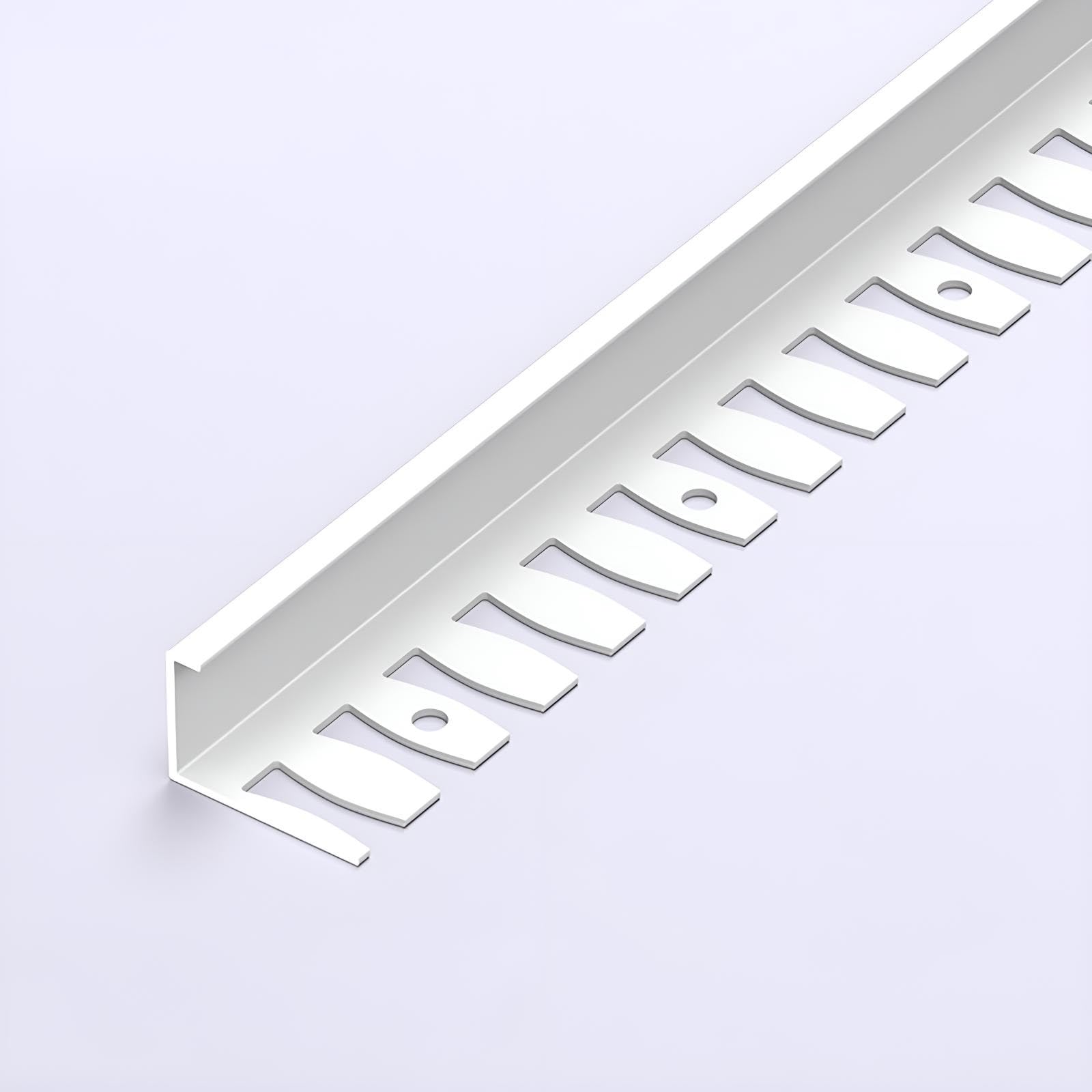 Perfil De Borde De Escalera De Aluminio Anodizado En Forma De C - Moldura Flexible De 135cm (juego De 2) - Ideal Para Diseño Interior, Renovación De Viviendas Y Protección De Bordes(Weiß,Hoch: