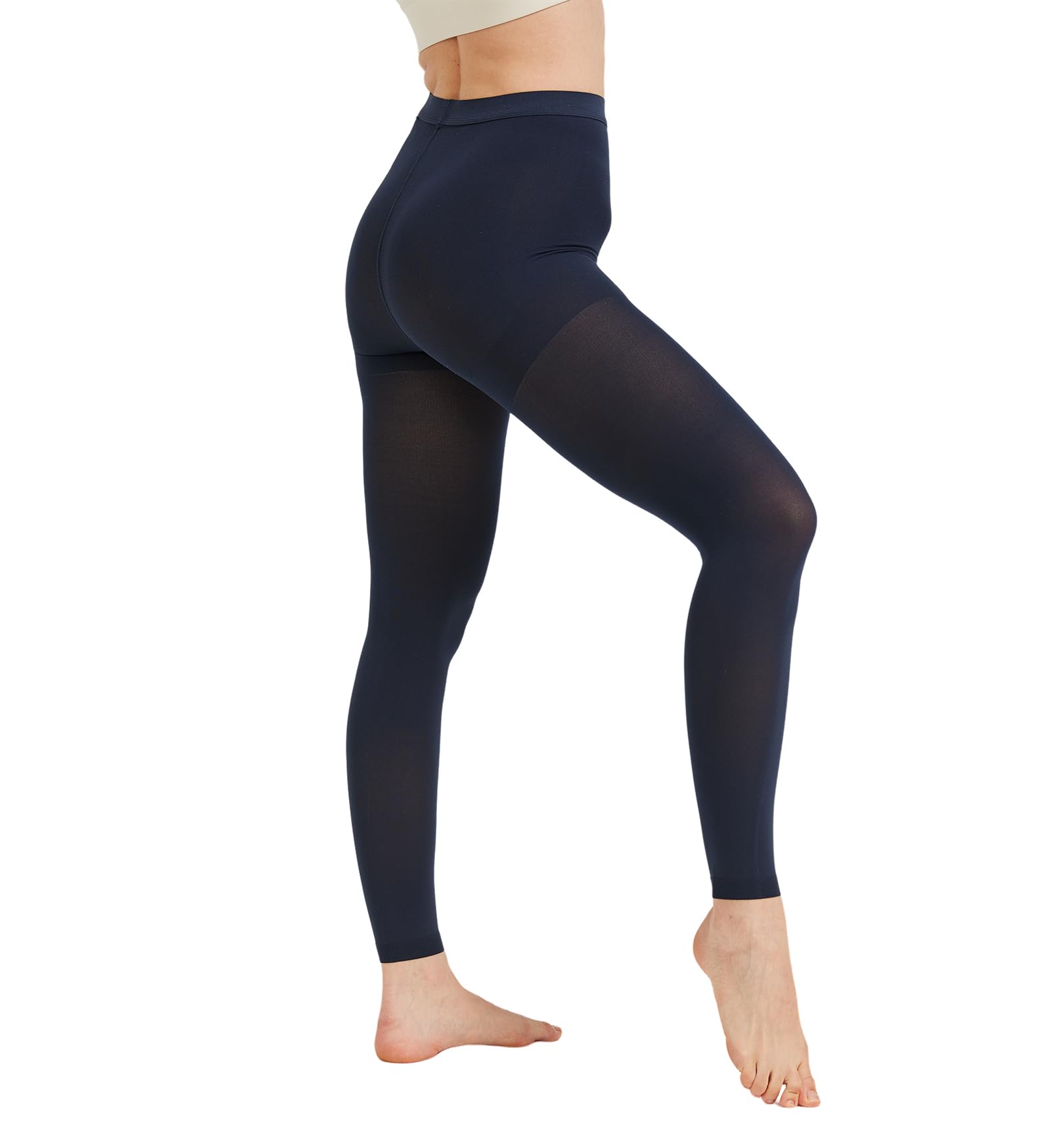 Photo 1 of NURCOM Medical Compression Pantyhose for Women & Men, 15-20 mmHg Graduated Support Tights, Opaque Footless Waist High Compression Stockings for Varicose Veins, Edema, Poor Circulation, Post Surgery