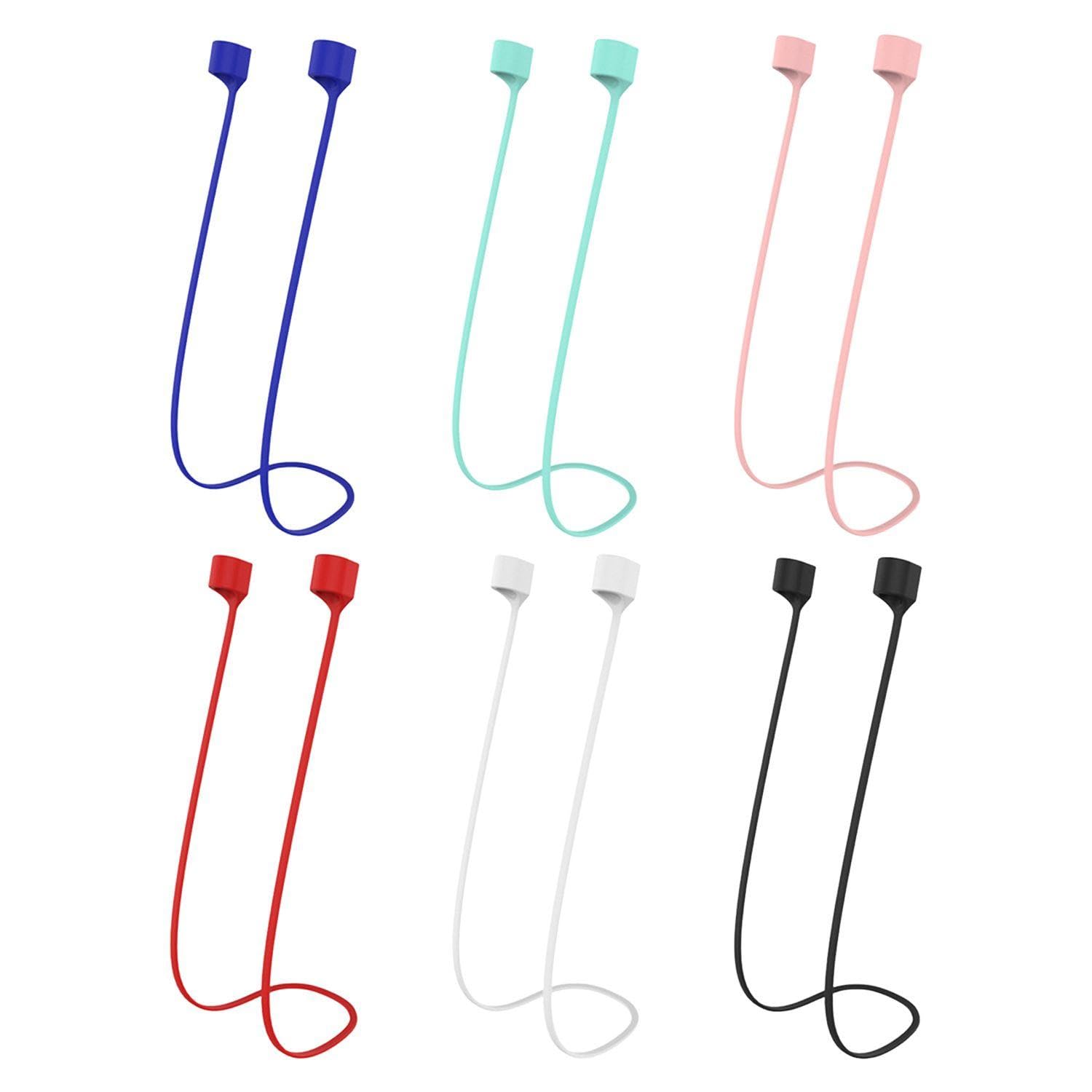 Oodjvn Black 6 Wireless Earphone Anti-Lost Lanyard, Bluetooth Earphone Magnetic Lanyard, Fashion Silicone Supplies, Universal Earphone Accessories.
