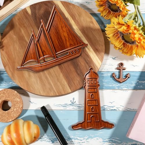 beinkmake 2Pcs Sailboat Lighthouse Acrylic Router Template for Woodworking, 5mm Thick Inlay Template Tracing Stencil Guide Tool for Project DIY Wood Craft by beinkmake - Used condition - Image 5