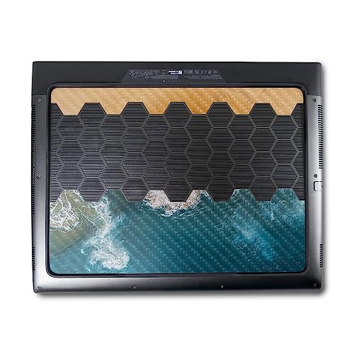 Image of MightySkins Carbon Fiber Skin Compatible with Alienware M18 R1 (2023) Full Wrap Kit - Sea and Sand | Protective, Durable Textured Carbon Fiber Finish | Easy to Apply & Change Styles | Made in The USA