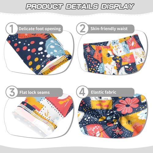 Patchwork Colorful Flower Girls Casual Leggings for Kids Printed Long Pant Bottoms Stretch and Soft3