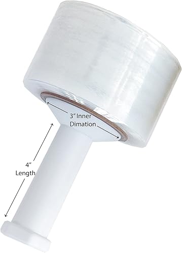 Miniatura 2 de 8NET - Mini rollo elástico de 3 pulgadas x 1000 pies, calibre 80, con asa, 18 rollos, película retráctil de plástico transparente y resistente para