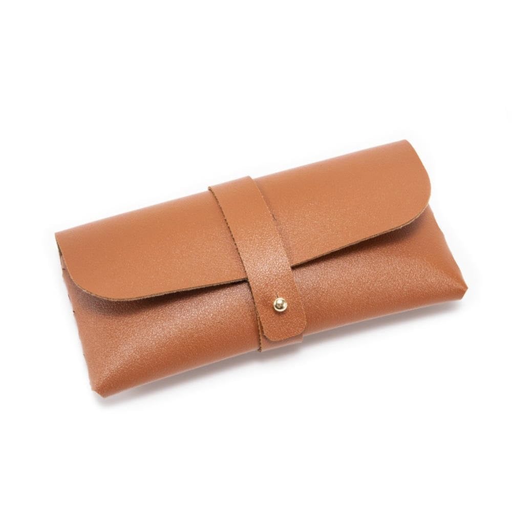 2/4/6 szt. miękka torba na okulary ze skóry PU moda etui ochronne na okulary damskie męskie przenośne okulary przeciwsłoneczne pudełka akcesoria do okularów (brązowy, 6 szt.), Brązowy, rozmiar