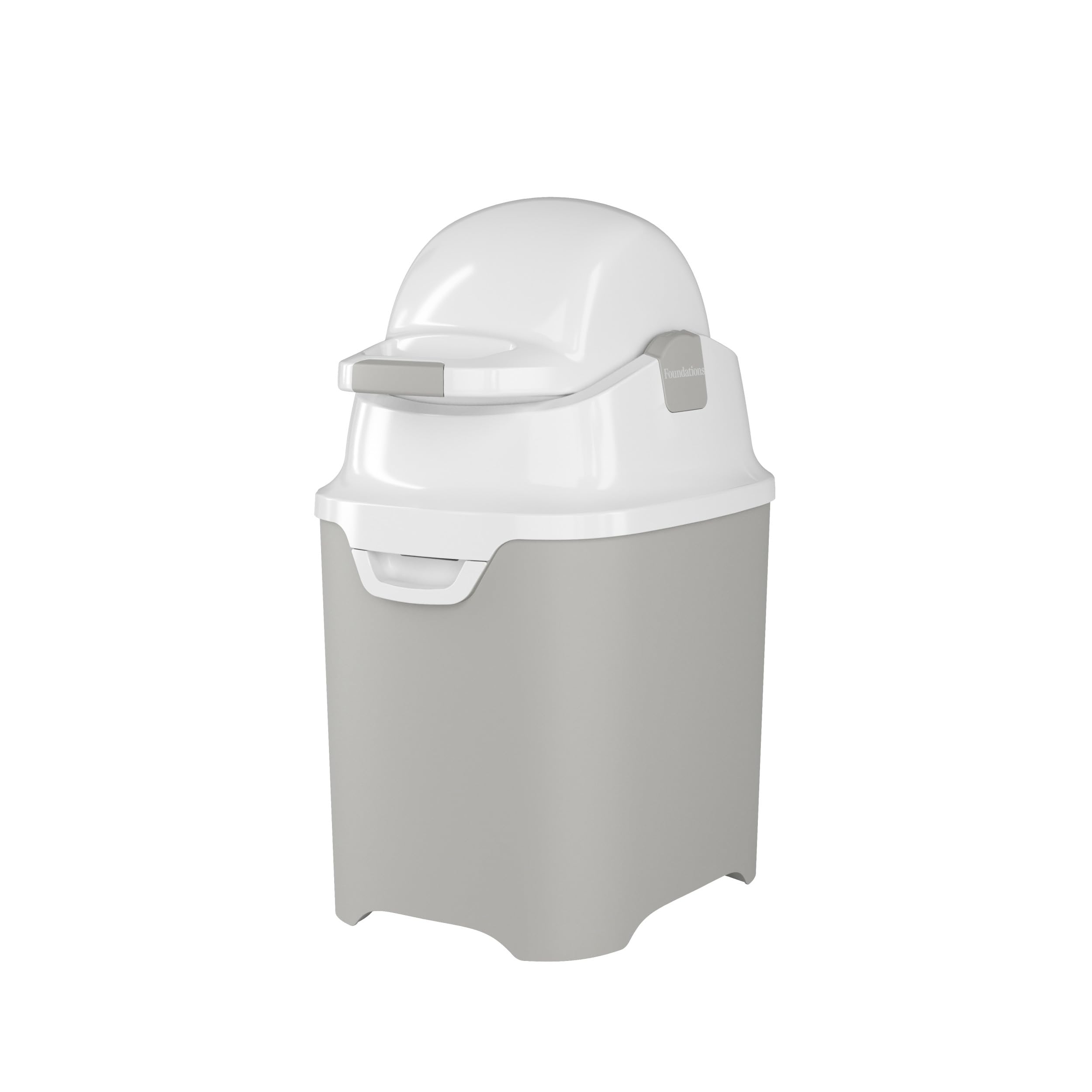 Mini Diaper Pail with Airtight Lid - Durable & Odorless Diaper Disposal, Large Capacity, Holds up to 30 Newborn Diapers, Refill with Any Bags - Gray