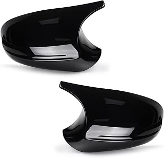 Seitenspiegelabdeckkappe, ABS Autozubehör Seitenspiegelabdeckung Kompatibel mit BMW E90 E91 E92 E93 E81 E82 E87 E88 LCI Facelifted Modell Rückspiegelabdeckung, Glänzend Schwarz, 1 Paar