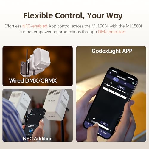 Image of GODOX ML150Bi LED Video Light BI-Color 2800K-6500K,Portable Handheld Led Photo Monolight,CRI 96+ TLCI 96+,61054Lux@1m,Support NFC&APP, for Photographers,Filmmakers,Studios