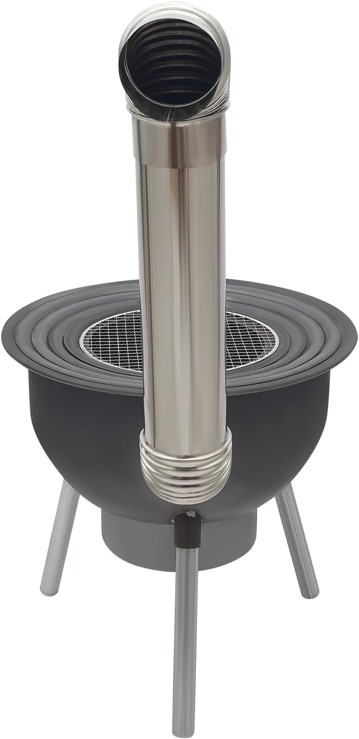Wood Burning Stove, Hot Tent Stove with 4 Wok Rings, 330.69Lbs Load Detachable Camping Wood Stove for Outdoor, Backyard, Camping, Cooking Use