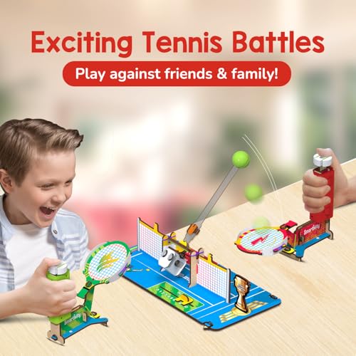 Image of Smartivity DIY Tabletop Tennis Game for Kids Age 6-12 Years | Build a 2-Player Mechanical Tennis Game with Scoreboard | STEM Engineering Toy | Indoor Family Game | Birthday Gift for Boys & Girls