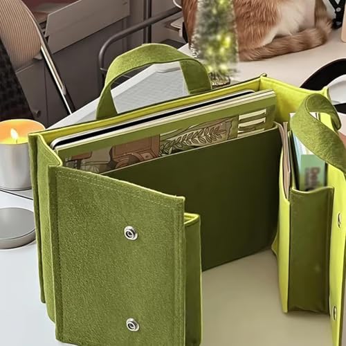 Bolsa de transporte para ordenador portátil verde con prácticos compartimentos de trabajo 3