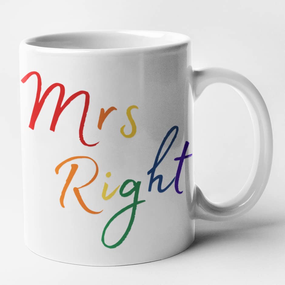 Lesbian Couple Set of 2 Mugs - Mrs Right & Mrs Always Right (White) - Image 2