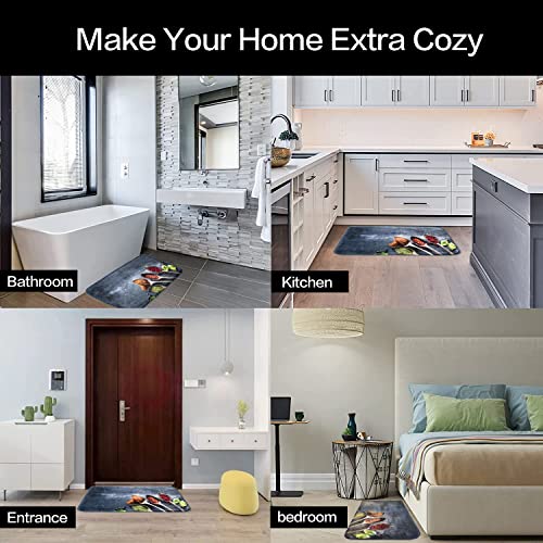 Daliffcc Kitchen Rugs,Kitchen Floor Mats,Super Soft Absorbent Flannel Non Slip Kitchen Rugs, 20"X30" 3D Print Personality Rugs To Enhance The Fun Of Cooking In The Kitchen. #TOP5