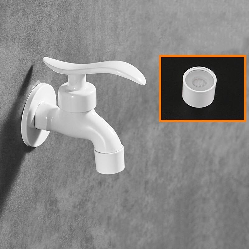 White Brass Washing Machine Faucet Bathroom Balcony Outdoor Faucet Single Cold Quick Open Mop Pool Tap Ggeneral