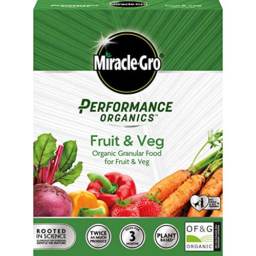 Miracle-Gro Performance Organics Planta Food-1KG (Abeja, Mascota & Niños Amistoso) Granulado Fruta & Vegetales Comida, Gris - Gris