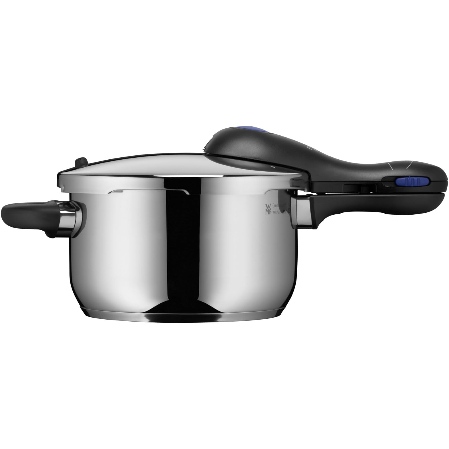WMF Perfect Plus One Pot - Pentola a pressione a induzione, 4,5 l, con protezione della fiamma, grande segnale di cottura, 2 livelli di cottura, manico con coperchio rimovibile, regolatore di livello