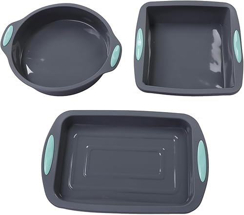 3PCS Silicone Bread Loaf Pan, Silicone Bakeware Set Nonstick Baking Cake Pan Heat Withstand Bakeware Tools Oven Safe for Homemade Bread Cakes