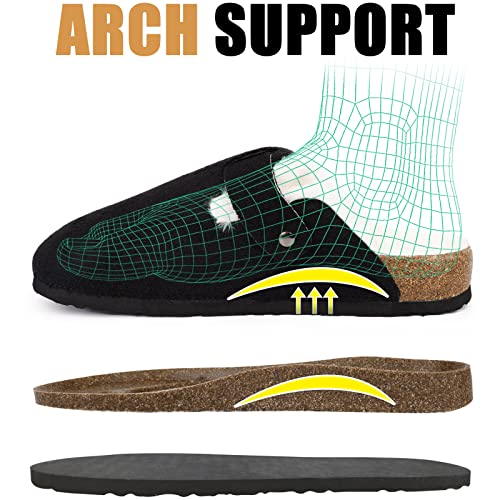 Image of MAIITRIP Women's Wide Orthotics Cork Clogs Slippers With Arch Support For Plantar Fasciitis,Fur Lined Orthopedic Indoor /Oudoor House Shoes With Adjustable Buckle For Flat Feet