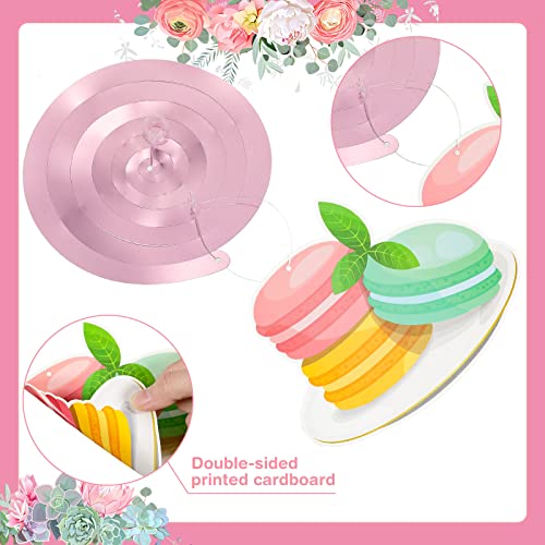 Image of Faccito 53 Pcs Tea Party Decorations Birthday Supplies - Floral Tea Party Birthday Decor Hanging Paper Swirls with Teacup Partea Time Ceiling Decoration for Spring Women Adults Bridal Wedding Favors