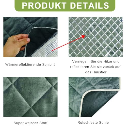 Voarge Self-Heating Cat Blankets, Blanket for Cats and Dogs Thermal Blanket, Silent, Self-Warming Winter Warmth Dog Mat - Image 3