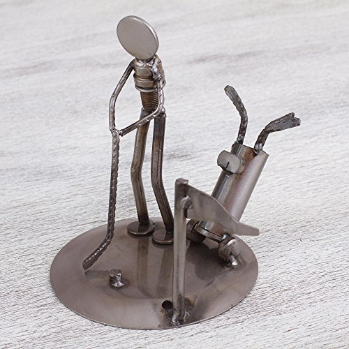 Novica Metallic Eco-Friendly Metal Sculpture, Rustic Golf Tourney' #TOP1