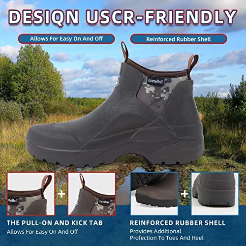 Hellorain Mens Rain Boots, Neoprene Rubber Boots For Men, Waterproof Insulated Rain Boots, Women Rubber Boots Durable Rubber Work Boots For Farming Gardening Fishing, Camo #TOP2