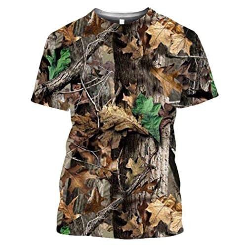 T-shirt d'été pour homme imprimé 3D fleurs et arbres CT76 grande taille XXXXXL