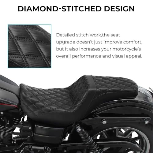 Asiento doble para Harley Dyna Street Bob y Fat Bob 2006-2017 5