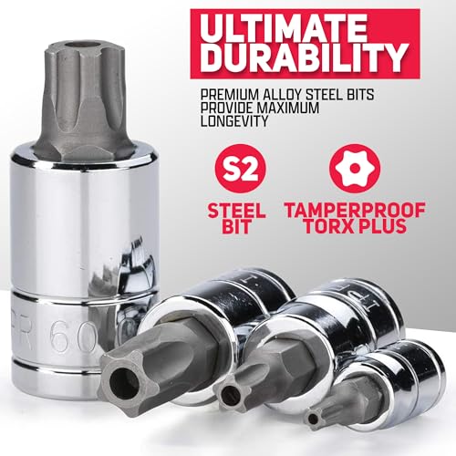 Neiko 10085A Tamperproof Torx Plus Bit Socket Set | 12 Piece | 8 IPR - 60 IPR | 5 Point Star | Cr-V and S2 Steel | High Impact ABS Blow Molded Case by NEIKO - Image 5