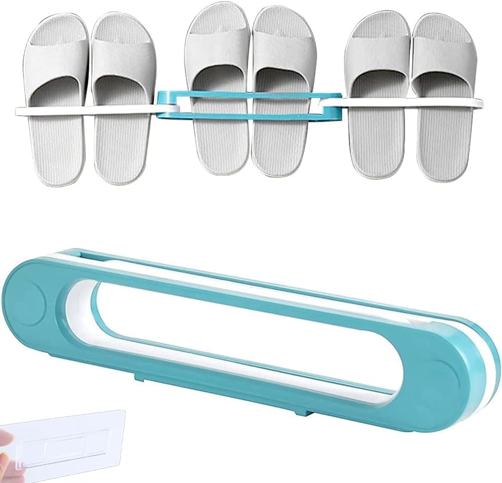 STARFLYER Wall Mounted Folding Slipper Rack | Plastic Shoes Stand for Bathroom, Balcony & Entryway | Multicolor.-image-47