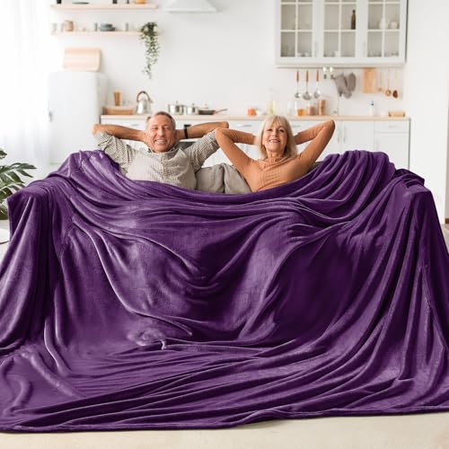 Image of BEDELITE Big Fleece Blanket - 120 inch x 120 inch (10' x 10'), Super Soft Fluffy Fuzzy Oversized King Blanket for Bed, Couch, Sofa, Camping,Fits Whole Family,Purple