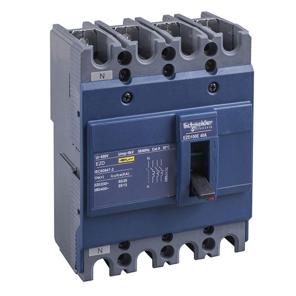 Interruttore Automatico in Scatola Stampata EZD100M4015N 15A 25KW Serie EZD 4P EZD100M4015N Garanzia di Un Anno