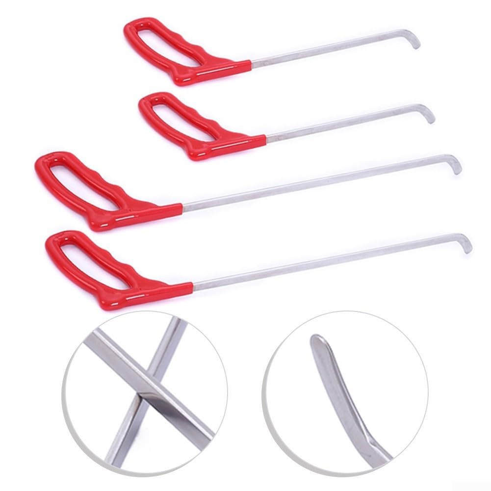 Kit d'outils de réparation de bosses sans peinture avec barre de biche en acier inoxydable et crochets pour carrosserie automobile et débosselage (31 cm)