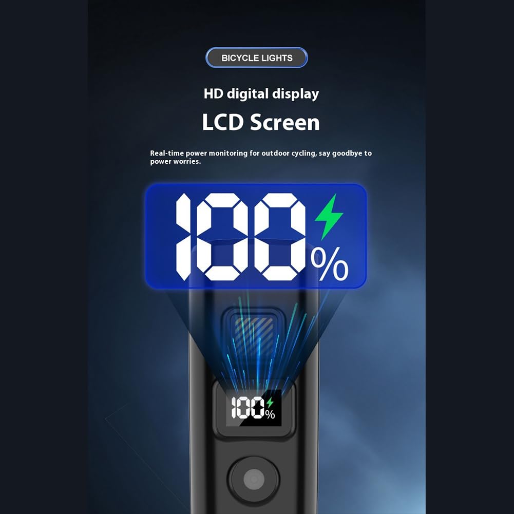 Lightness Bike przednie światło wodoodporne IPX5 lampka nocna z cyfrowym wyświetlaczem do jazdy na świeżym powietrzu
